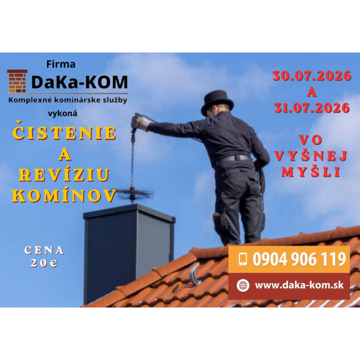 Menšia fotka pre článok ČISTENIE A KONTROLA KOMÍNOV