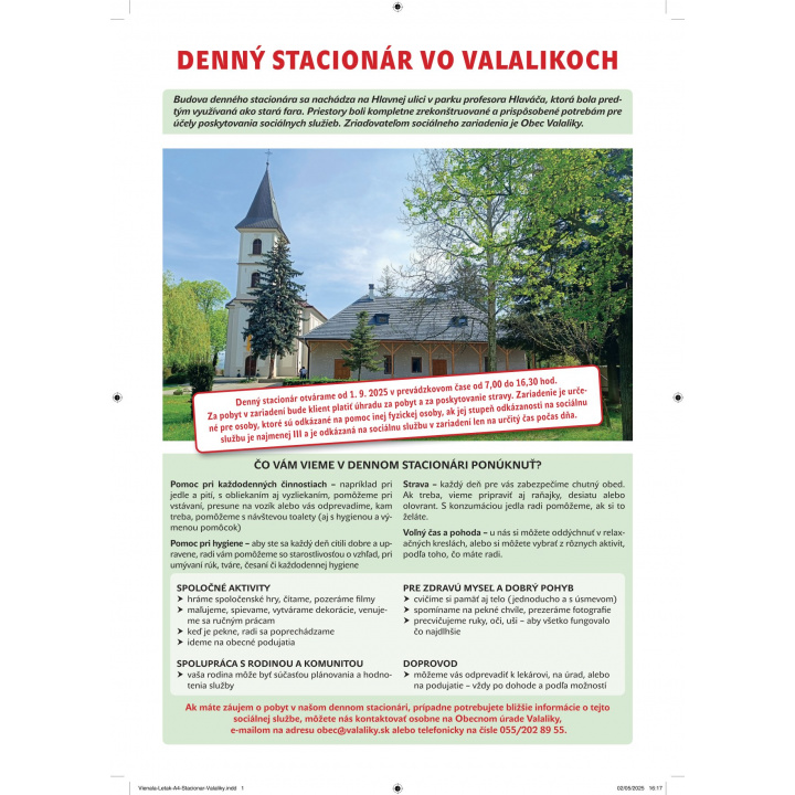 Menšia fotka pre článok DENNÝ STACIONÁR VALALIKY