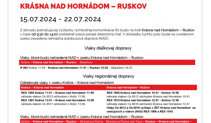 Aktuality / Výluka osobnej vlakovej dopravy - foto