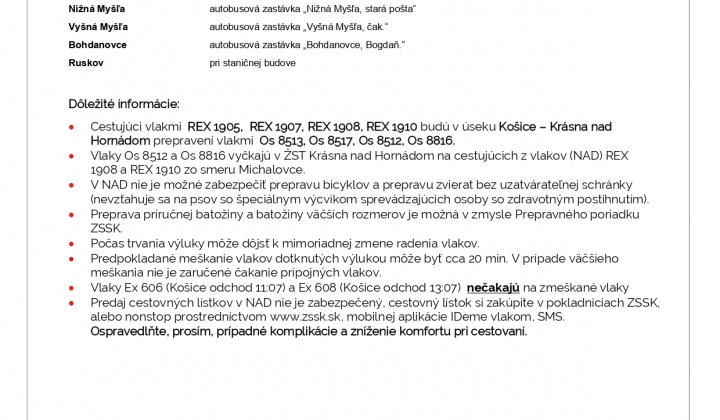 Aktuality / Výluka osobnej vlakovej dopravy - foto