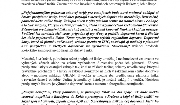 Aktuality / Nová tarifa v regionálne autobusovej doprave od 01.08.2024 - foto