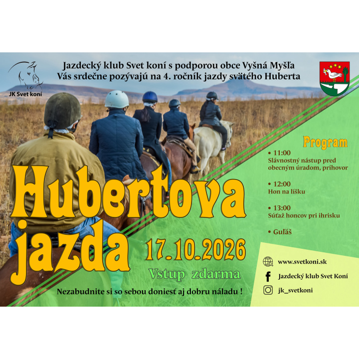 Menšia fotka pre článok HUBERTOVA JAZDA 2026