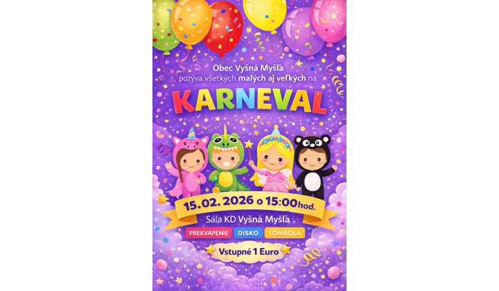 Fotka pre článok KARNEVAL 2026 VO VYŠNEJ MYŠLI
