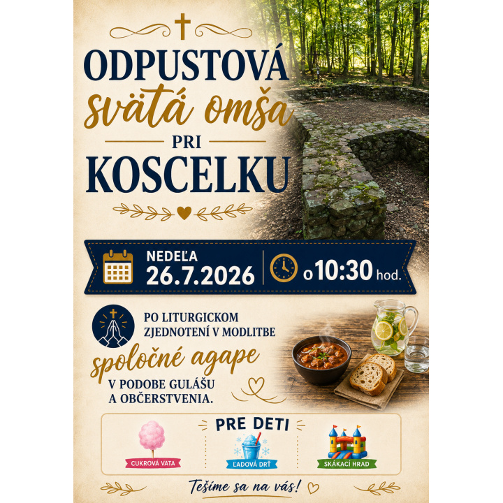 Menšia fotka pre článok POZVÁNKA NA ODPUSTOVÚ SV. OMŠU NA KOSCELKU