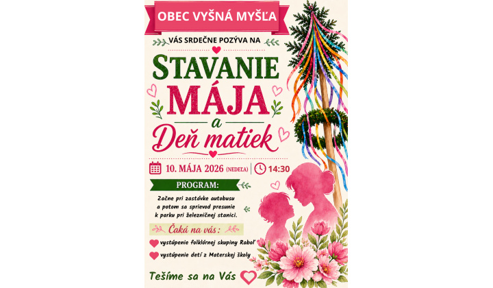 Fotka pre článok POZVÁNKA NA STAVANIE MÁJA - 10.MÁJA ( nedeľa )