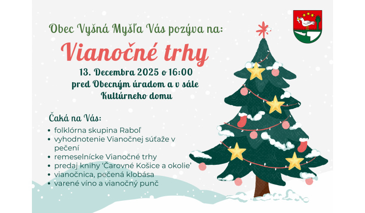 Fotka pre článok POZVÁVKA NA  VIANOČNÉ TRHY - 13. DECEMBRA 2025